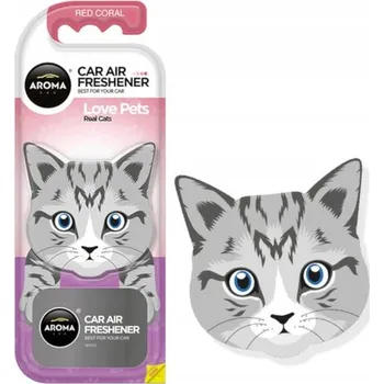 Vůně do auta Vůně AROMA CAR Polymer REAL CATS červený korál