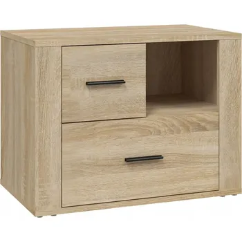 Noční stolek Noční stolek se dvěma zásuvkami a poličkou, dub sonoma, 60 x 36 x 45 cm