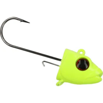 Rybářský háček 2ks - Jigová Hlavička Mikado JAWS Vertical 30g Vel. 5/0 Fluo