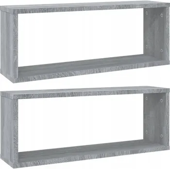 Konferenční stolek Závěsné police Kostka, dřevotříska, šedá/dub Sonoma, 60x15x23 cm