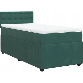 Postel Kontinentální postel 200 x 90 x 100,5 cm, tmavě zelená, sametová