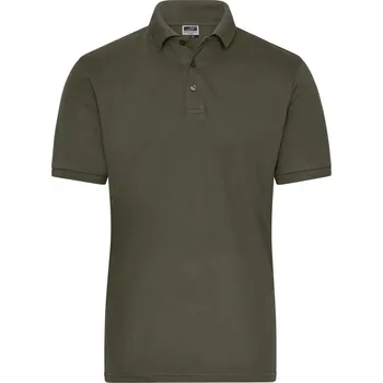 Pánské tričko James & Nicholson Pánské pracovní elast. polo z bio bavlny - Solid - 6XL olive