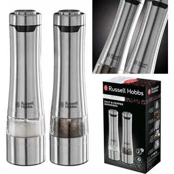 Kuchyňský mlýnek Elektrický mlýnek Russell Hobbs 2x elektrický mlýnek na sůl a pepř stříbrný