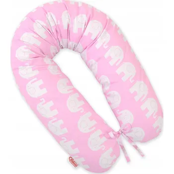 Povlak na dekorativní polštářek Bavlněný povlak na těhotenský polštáře Longer - Růžoví sloni