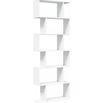 Knihovna Regál dělicí geometrický bílý 70x24x193 cm, materiál dřevotříska