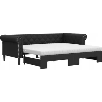 Pohovka Rozkládací pohovka s funkcí lůžka 2v1 černá 235 x 100 x 68 cm