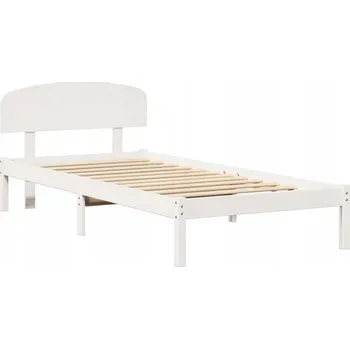 Postel Rám postele z masivního borovicového dřeva, bílý, 100 x 200 cm