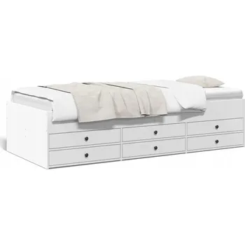 Pohovka Bílá pohovka s funkcí spaní a 6 zásuvkami, 193 x 78 x 45,5 cm