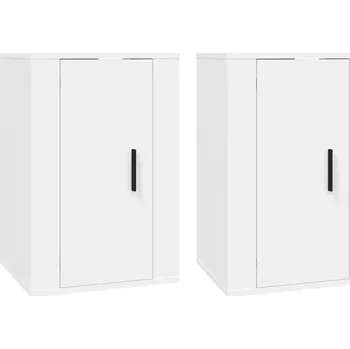 Televizní stolek Nástěnná TV skříňka z dřevotřísky, bílá, 40x34,5x60 cm