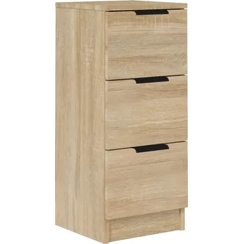 Komoda Multifunkční skříňka se 3 zásuvkami, Dub Sonoma, 30x30x70 cm