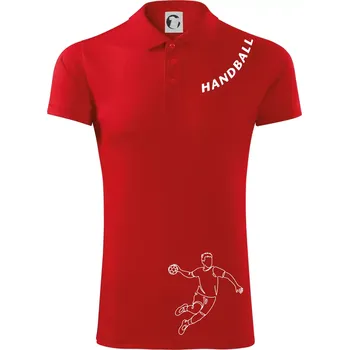 Pánská košile Handball nápis šikmo - Polokošile Victory sportovní (dresovina) - 2XL ( Červená )