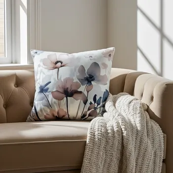 Povlak na polštářek Povlak na polštář s motivem vlčích máků (45 x 45 cm)