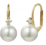 Couple, Visací náušnice Morgan, žluté zlato a velká bílá perla, 585-45-3-5032.0Z00.0.00.748.08