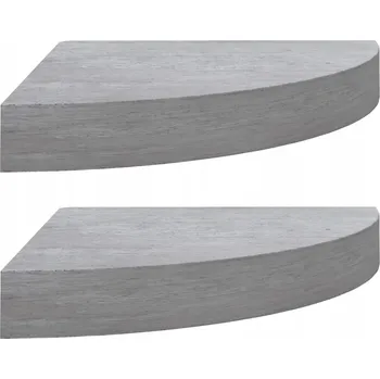 police Stylové Rohové Police MDF a Kov, Šedá Betonu, 25x25x3,8 cm