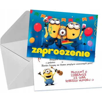 Pozvánka POZVÁNKY PRO DĚTI DĚTSKÉ NAROZENINOVÉ Mimoni + OBÁLKA