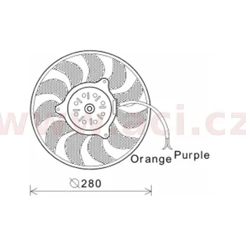 Autodíl sahara (vrtule 200W/280 mm+motorek) pravá, pro vozy se dvěmi ventilátory