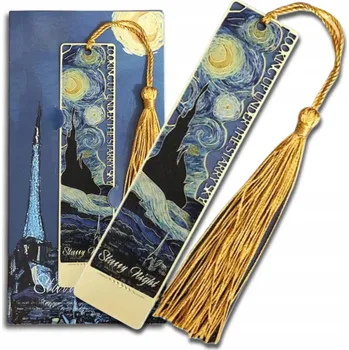 Doplněk ke knize Záložka do knihy kovová jako dárek elegantní, zlatá kovová značka