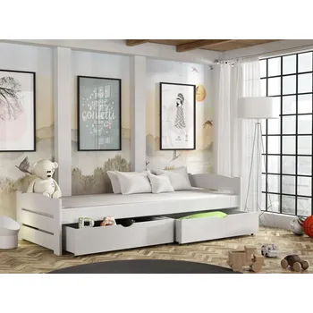 Dětská postel Dětská postel s úložným prostorem Olek Barva dřeva: Bílá barva, Rozměry: 80x180