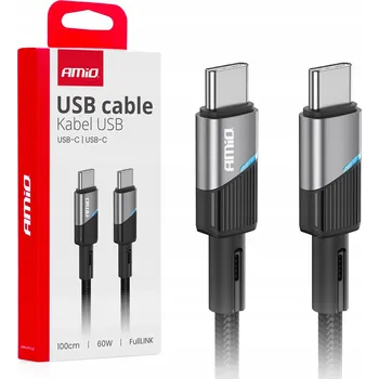 Datový kabel Kabel Amio USB typ C - USB typ C 1 m černý