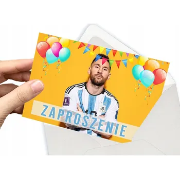Pozvánka POZVÁNKA LIONEL MESSI FOTBALISTA FOTBAL NA DĚTSKOU OSLAVU + OBÁLKA