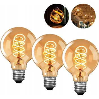 Žárovka 3 KS DEKORATIVNÍ LED ŽÁROVKA FILAMENT 4W G80 E27 VINTAGE EDISON RETRO
