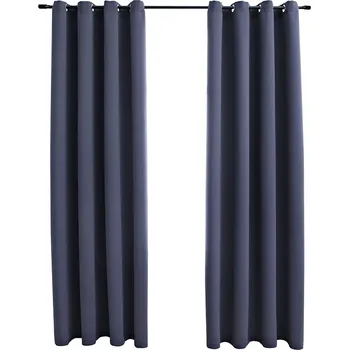 Prostěradlo Zatemňovací závěsy s kovovými kroužky, antracitové, 140x225