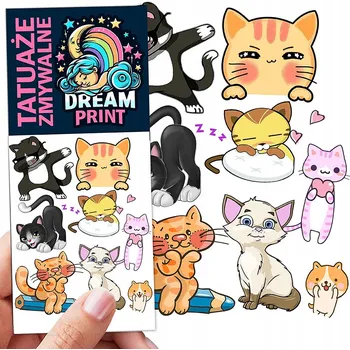 Odstranitelné tetování Smyvatelné tetování pro děti - dočasné tetovačky s kočkami