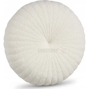 Polštář Polštář kulatý velur GLAMOUR BOHO KUGLEASK Bílý prům. 40 cm