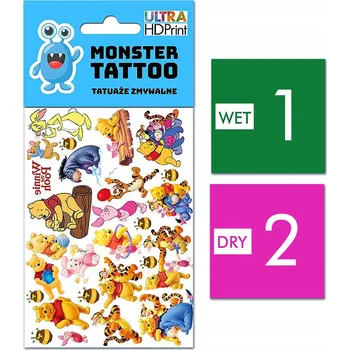 Odstranitelné tetování DOČASNÉ OMYVATELNÉ TETOVÁNÍ PRO DĚTI medvídek Pú