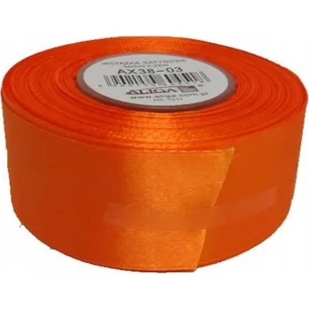 Stuha Saténová STUHA atlasová páska ORANŽOVÁ 38mm/32m IDEÁLNÍ NA OZDOBY