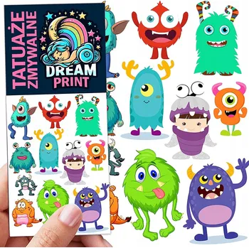 Odstranitelné tetování Smyvatelné tetování pro děti - Monstra / Příšerky