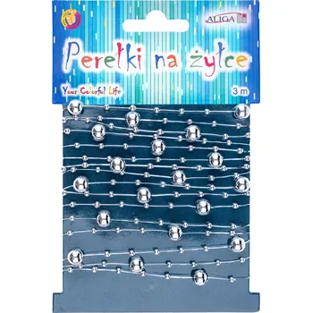 Vlasec 3 m se stříbrnými perličkami 3 a 8 mm