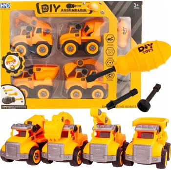 autíčko STAVEBNÍ VOZIDLA STROJE AUTÍČKA BAGR JEŘÁB SADA AUT