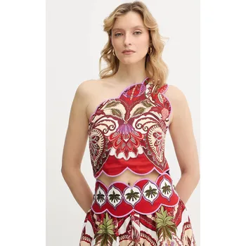 Dámská halenka Halenka s přídavkem lnu Farm Rio 344015 červená 33X, vel. L