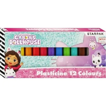 Modelovací hmota PLASTELÍNA 12 barev Starpak - Gábinin Kouzelný Domek Gabby Dollhouse