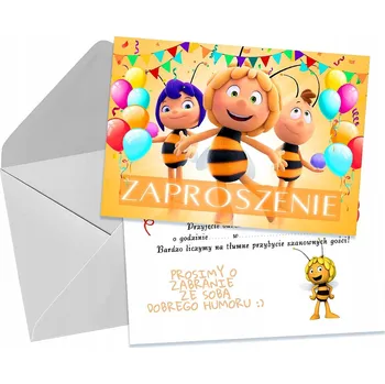 Pozvánka POZVÁNKY PRO DĚTI DĚTSKÉ NAROZENINOVÉ VČELKA MÁJA + OBÁLKA