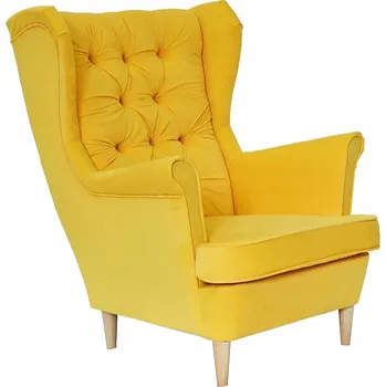 Křeslo Křeslo ušák Gaja skandinávský styl Family Meble žluté citronové melounové