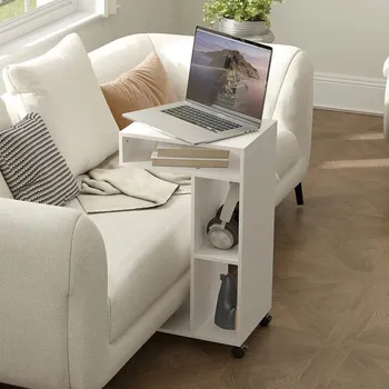 Servírovací stolek Odkládací stolek s kolečky | bílý