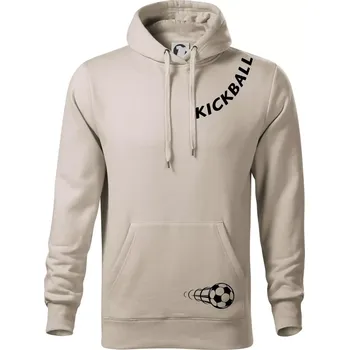 Pánská mikina Kickball nápis šikmo - Mikina pánská Cape s kapucí - 3XL ( Ledově šedá )