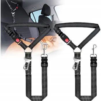 Vodítko pro psa VODÍTKO PRO PSA KOČKU BEZPEČNOSTNÍ PÁS DO AUTA NA OPĚRKU HLAVY