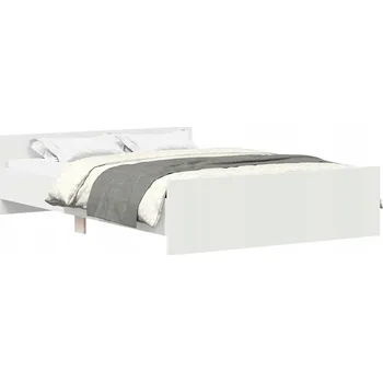 Postel Rám postele bílý 193x138x50 cm s čelem a nožním čelem
