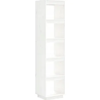 Knihovna Regál z masivního borovicového dřeva, bílý, 40 x 35 x 167 cm