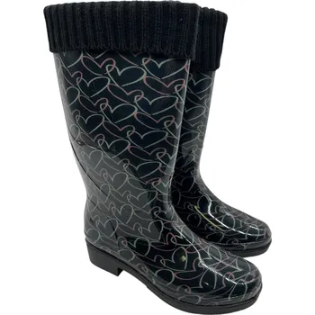 Dámské holínky Fashion Dámské zateplené černé holínky s odepínací vložkou 02 Barva: Černá, Velikost: 39