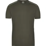 James & Nicholson Pánské pracovní tričko - Solid - 3XL olive