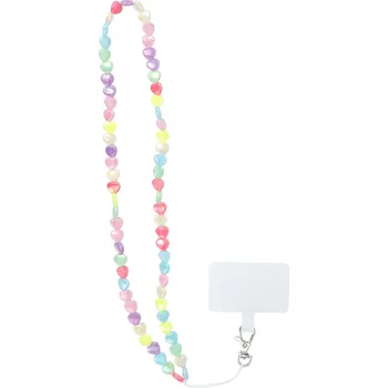 PIXIE přívěsek na telefon / délka šňůrky 68cm (34cm do poutka) / na krk - srdíčka