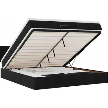 Matrace Černá otoman s matrací 203 x 160 x 78/88 cm, bílo-černá matrace 160 x