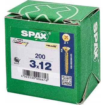 Vrták Univerzální vruty SPAX 3.0 x 12 200 ks PZ1