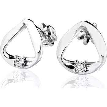 Náušnice Náušnice z bílého zlata 585/1000 s přírodními diamanty 0,024ct, G/SI
