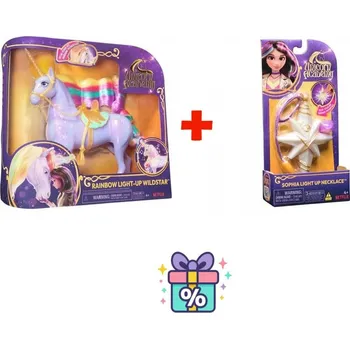 Výhodný set: Unicorn Academy světelný jednorožec Wildstar 28 cm + náhrdelník s prstenem