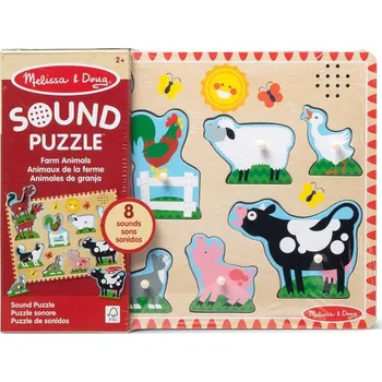 Puzzle Melissa & Doug dřevěné puzzle se zvukovými efekty zvířátka na farmě